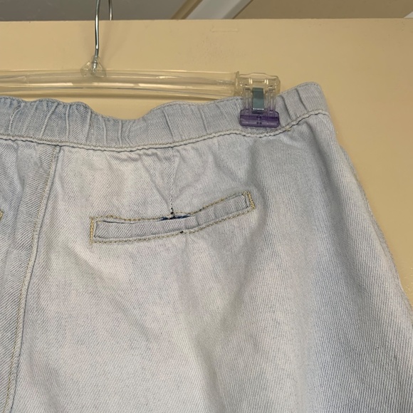 Kancan Estilo Light Acid Wash Jeans 5/26 Wide Leg Elastic Drawstring Waist Crop - Picture 10 of 16